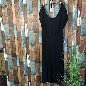 Future collective black ribbed deep cut back Maxi Dress